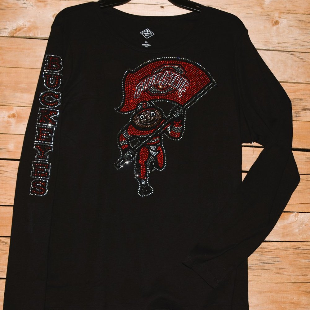 .Ohio State  Long Sleeved Shirt with Buckeyes on Sleeve XS S M L XL XXL 1X…